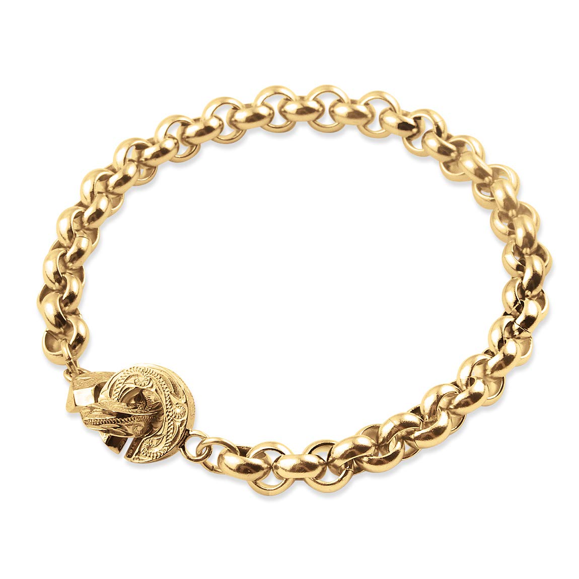 Hawaiian Jewelry Bracelet Stainless Steel Surgical Stainless Steel Infinity Infinity Heavy Weight Infinity Scroll Yellow Gold [Alohalokahi]